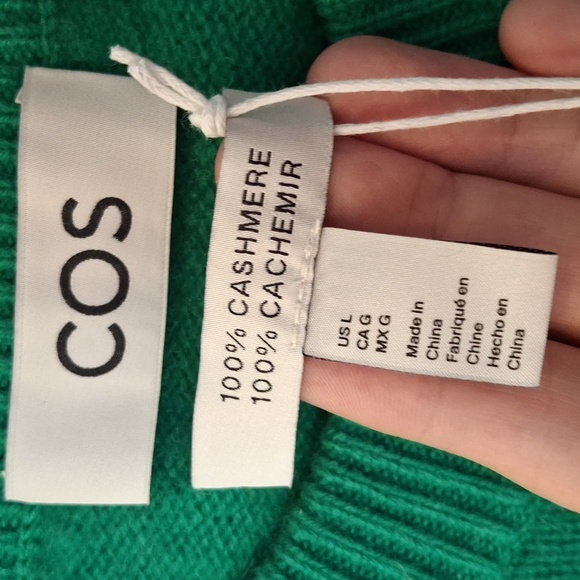 NEW COS Cashmere Sweater Jumper Bright Green Size L! VERY RARE COLOR!!! - Picture 5 of 13